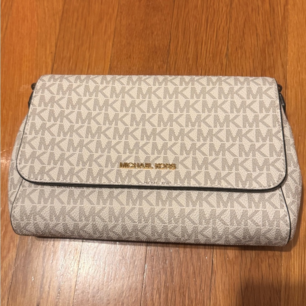 Michael Kors Beige Monogram Crossbody Bag